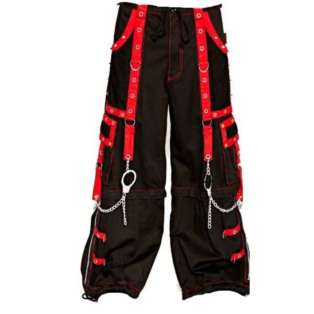 Gothic Men's Handmade Bondage Gothic Cyber Pant Chain Techno Rock Punk Pants